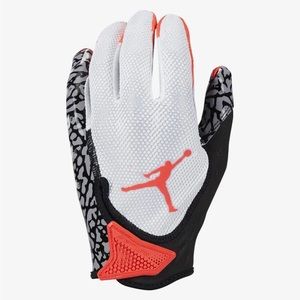 Nike Jordan Jet 7.0 Football Gloves Nike Receiver White Red Size L Large NEW